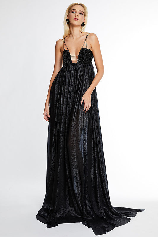 Olinka rochie lunga cu paiete pe bust