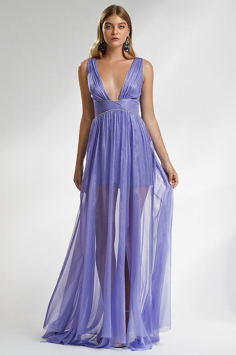 Rochie de matase lunga de seara din matase, Rosa, R11s24