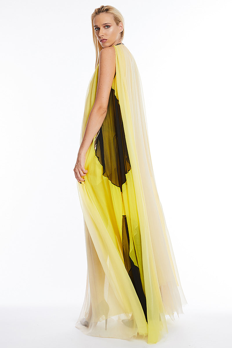 Lina, rochie lunga de matase de seara