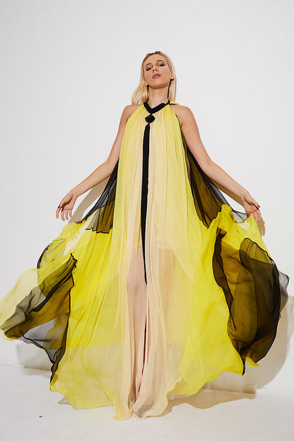 Lina, rochie lunga de matase de seara