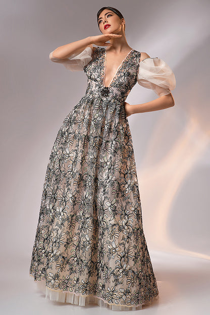 Rochia lunga de seara din dantela lunga R14h24 Riona