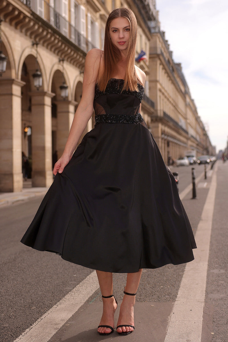 Rochie midi de ocazie cu broderie manuala, Miluna