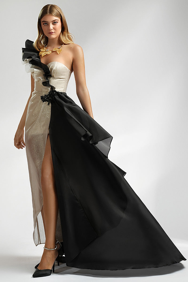 Rochie de seara lunga asimetrica cu corset Tisa, R17s24