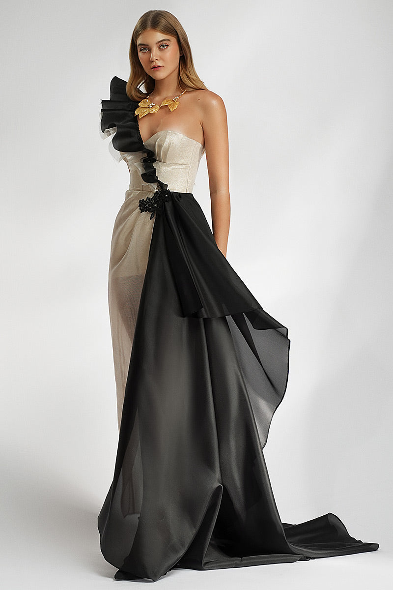 Rochie de seara lunga asimetrica cu corset Tisa, R17s24