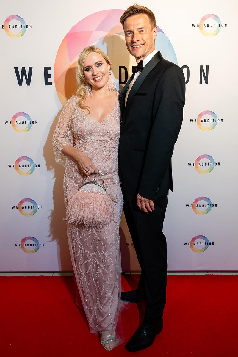 Rochie lunga, brodata manual, din cristale, Corsica