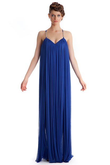 Rochie de seara lunga cu spate gol de matase Andalousia