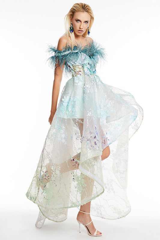 Lorinda, rochie asimetrica tip printesa haute couture