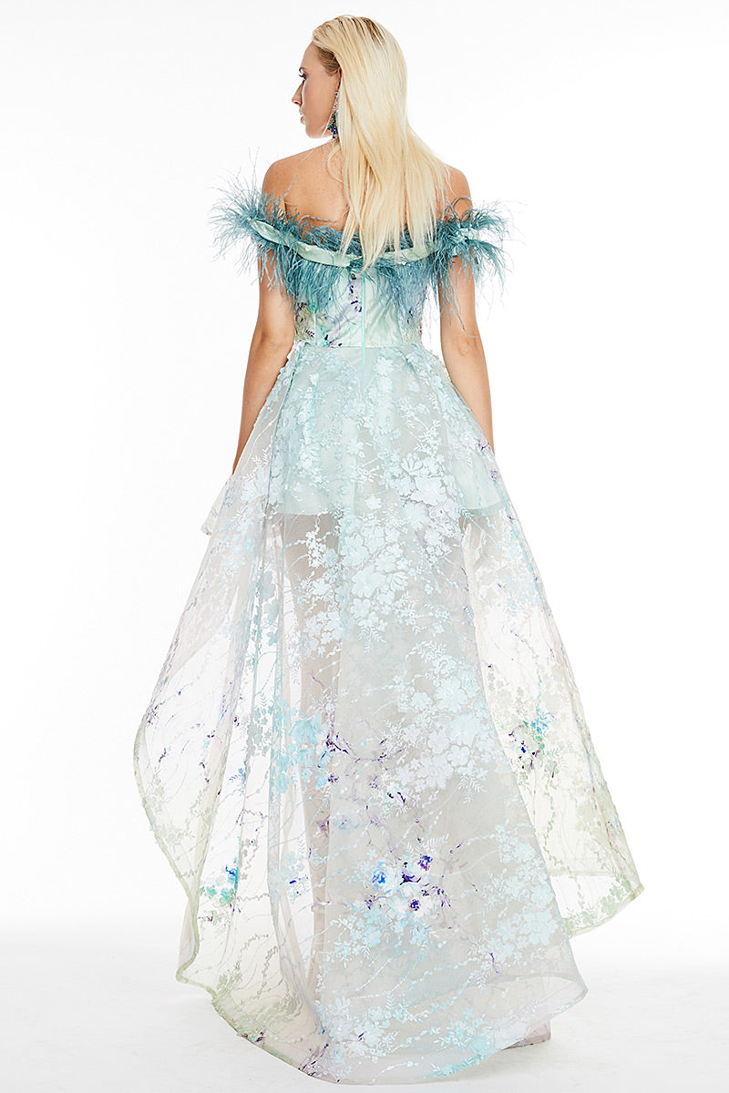 Lorinda, rochie asimetrica tip printesa haute couture