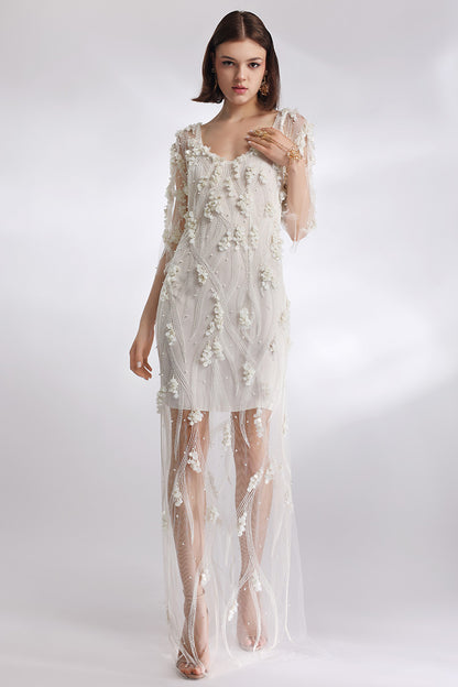 Rochie de mireasa brodata manual, Angel