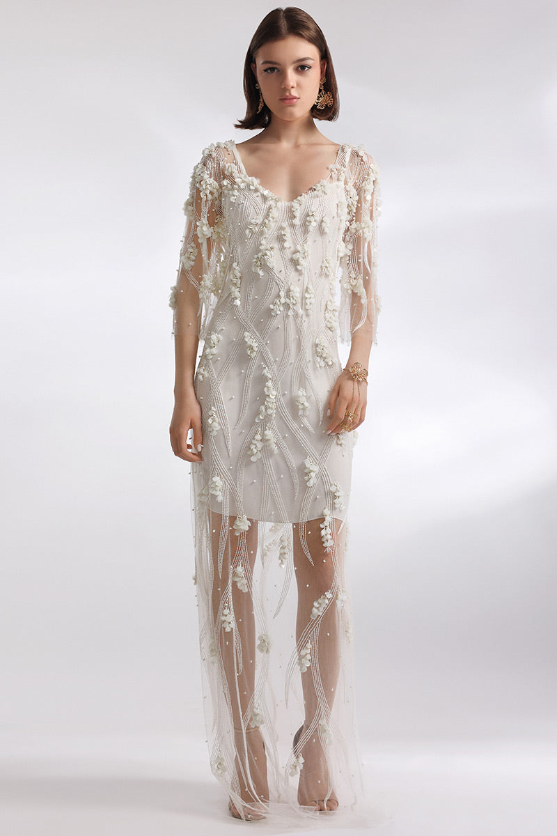 Rochie de mireasa brodata manual, Angel