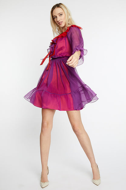 Rochie scurta de matase Flow