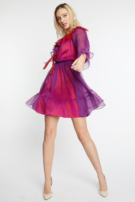 Rochie scurta de matase Flow