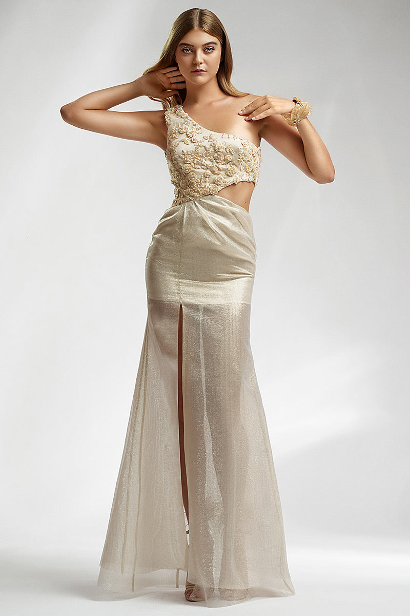 Rochia de seara lunga cu dantela brodata Carpena, R2s24