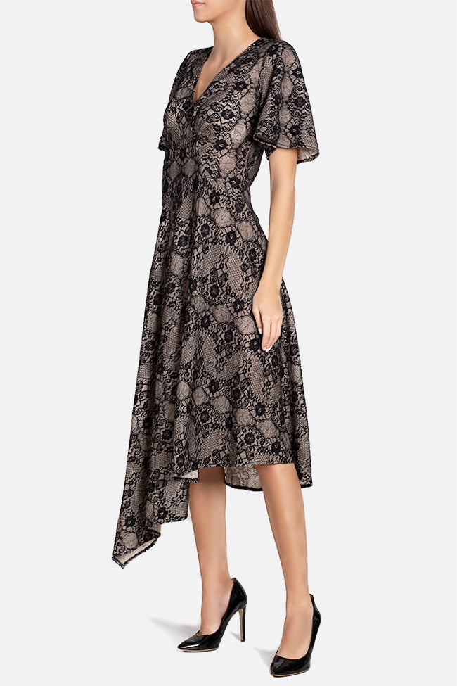 Tina, rochie midi de lana