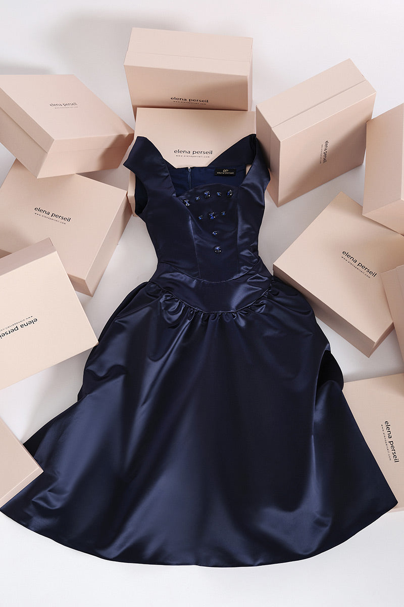 Rochie de ocazie Antoinette, midi cu pietre – elenaperseil