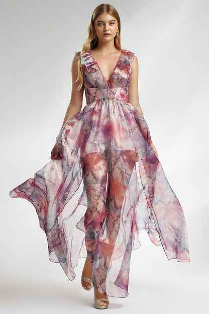 Rochia de seara lunga imprimata Teia, R3s24