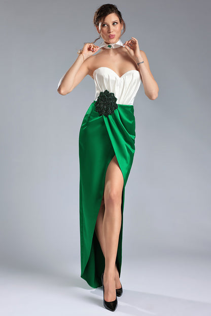 Pimena, Rochie de seară din satin cu corsaj și guler detașabil