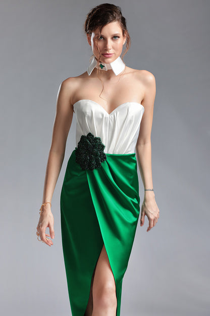 Pimena, Rochie de seară din satin cu corsaj și guler detașabil
