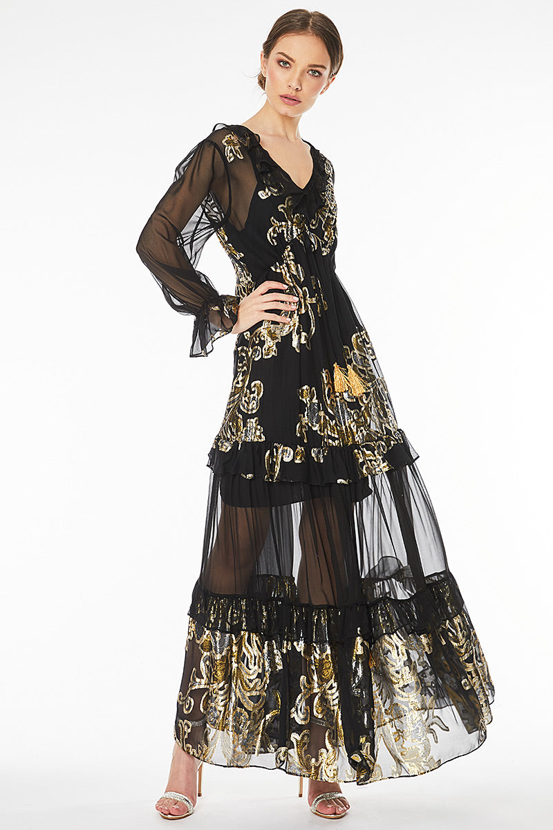 Rochie lunga de matase R48H17