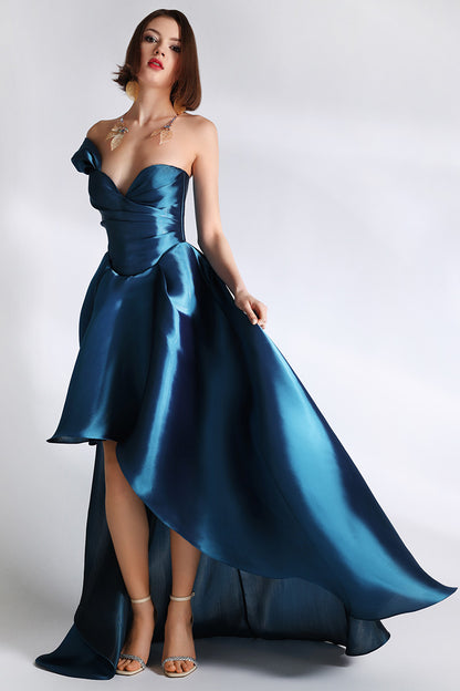 Rochie de seara din tafta asimetrica cu corset Succes