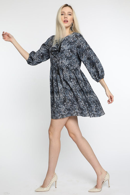 Rochia superba de zi din matase naturala imprimata Cosy