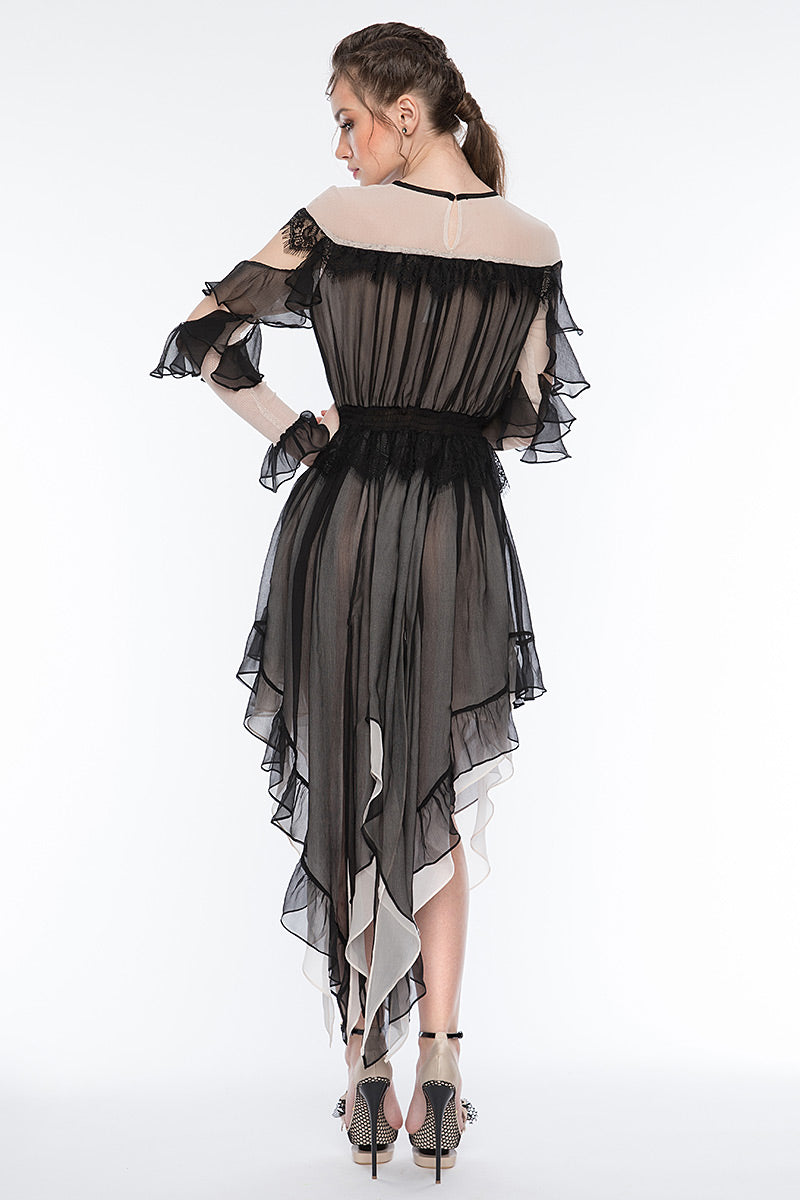 Rochie eleganta de matase naturala midi asimetrica Natalia