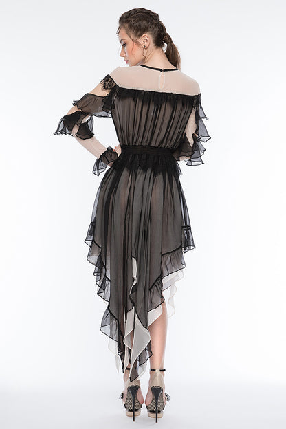 Rochie eleganta de matase naturala midi asimetrica Natalia