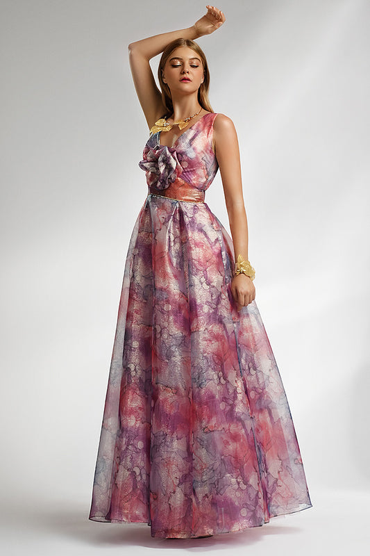 Rochia de seara lunga imprimata Arina, R4s24