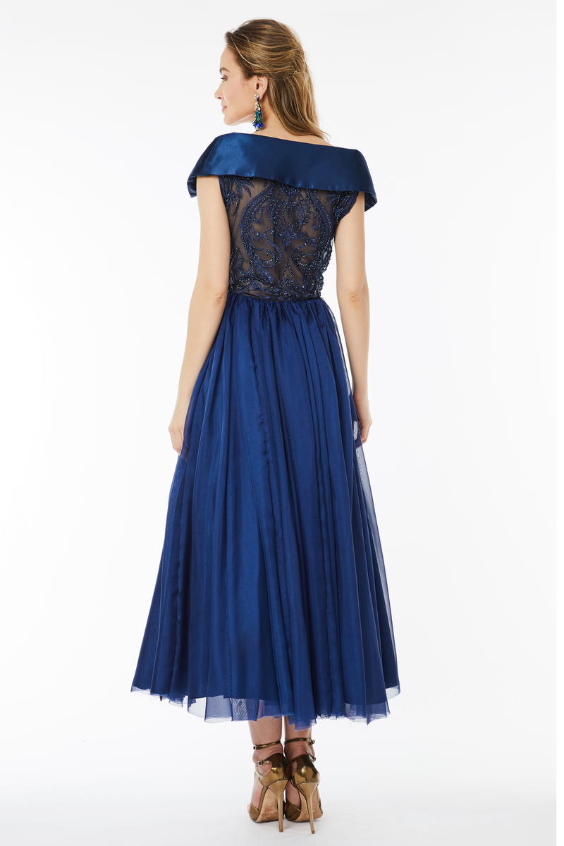 Rochie de ocazie midi  din dantela si matase R5H21