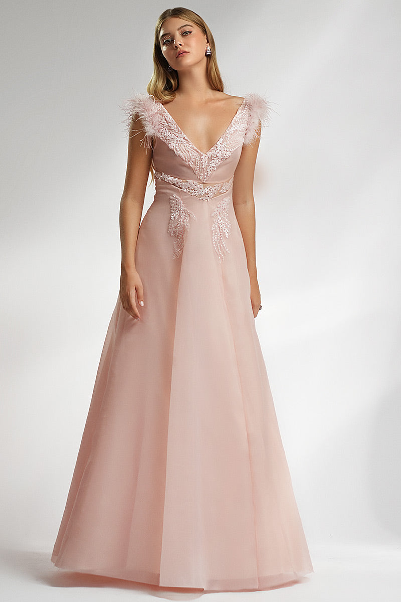 Rochia de seara lunga eleganta cu dantela, Salcia, R5S24