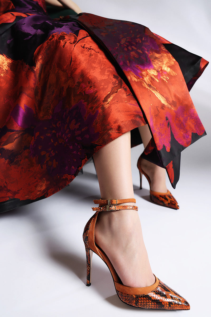 Rochia de ocazie midi din tafta cu corset in forma de A, Freedom