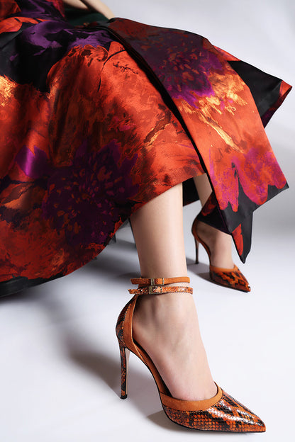 Rochia de ocazie midi din tafta cu corset in forma de A, Freedom