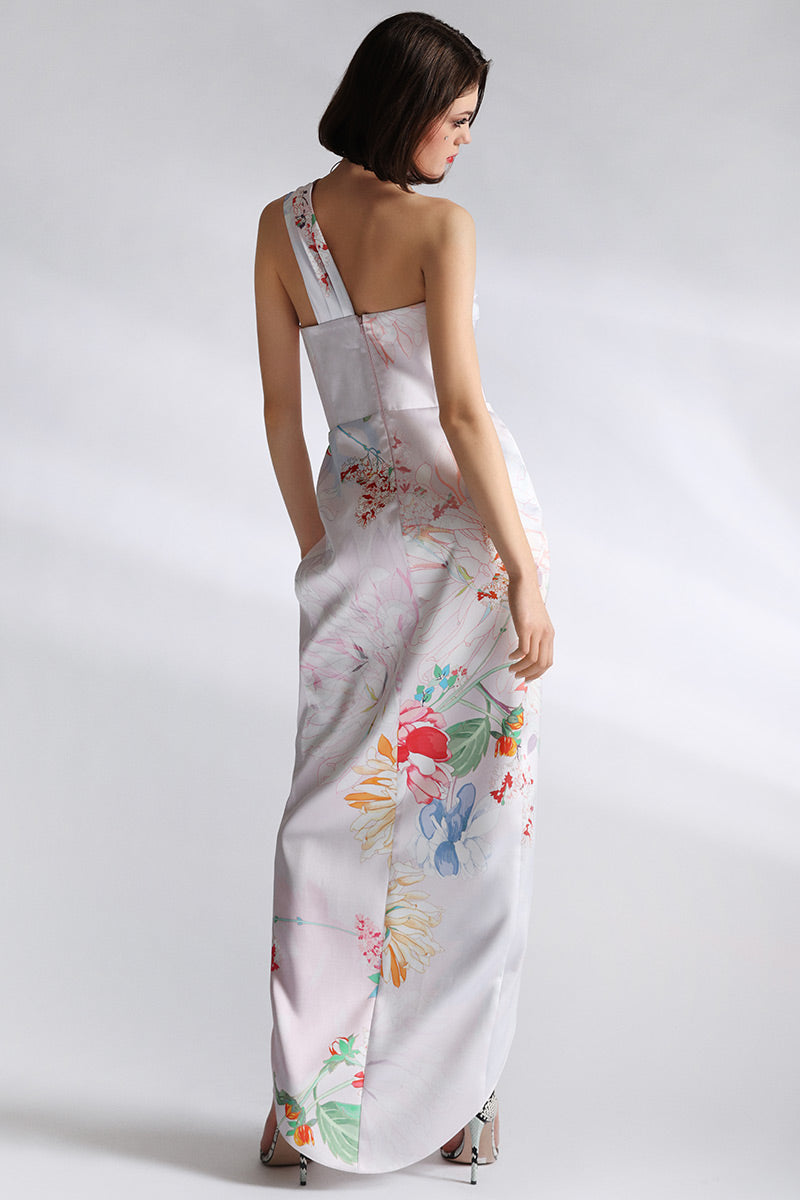 Rochia de seara cu corset din tafta Flower