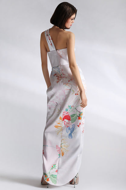 Rochia de seara cu corset din tafta Flower