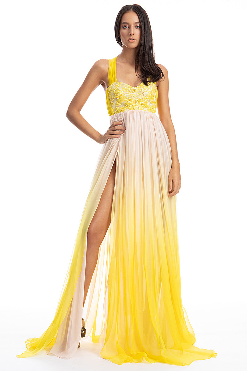 Rochie de matase naturala si dantela cu mini corsaj ajustabil si spate gol R7S19