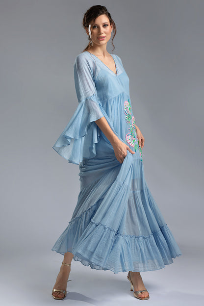 Lira, rochie brodata lunga de vara