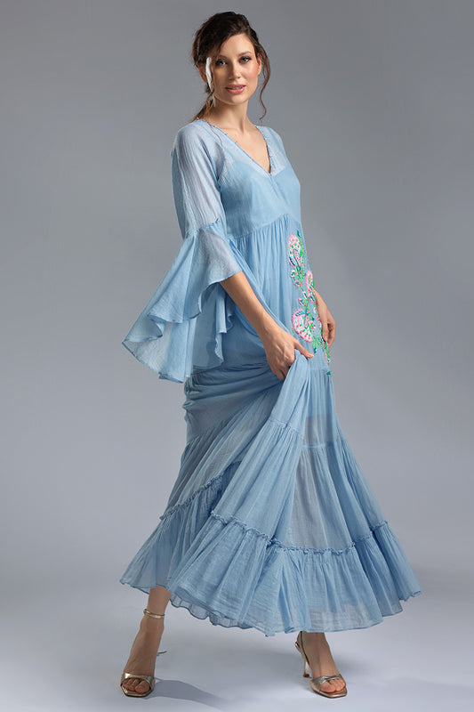 Lira, rochie brodata lunga de vara