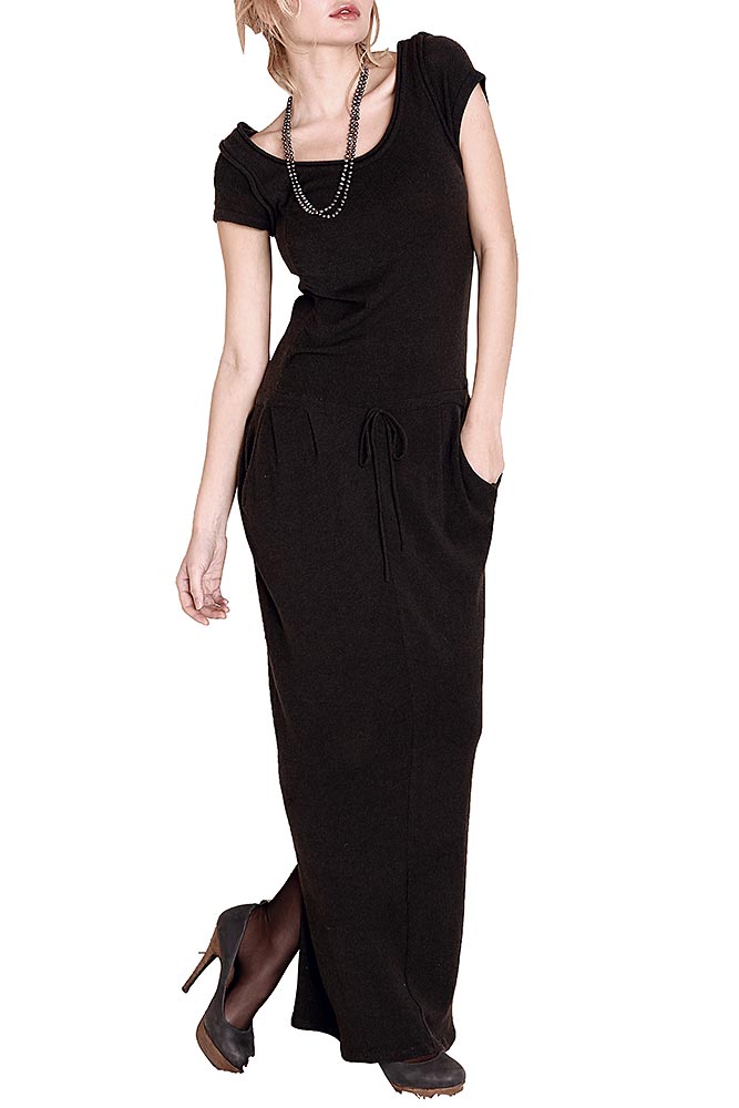 Rochie de zi, gri din tricot lunga, eleganta RT1H14