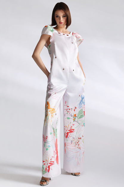 Salopeta eleganta din tafeta cu spate gol Bouquet