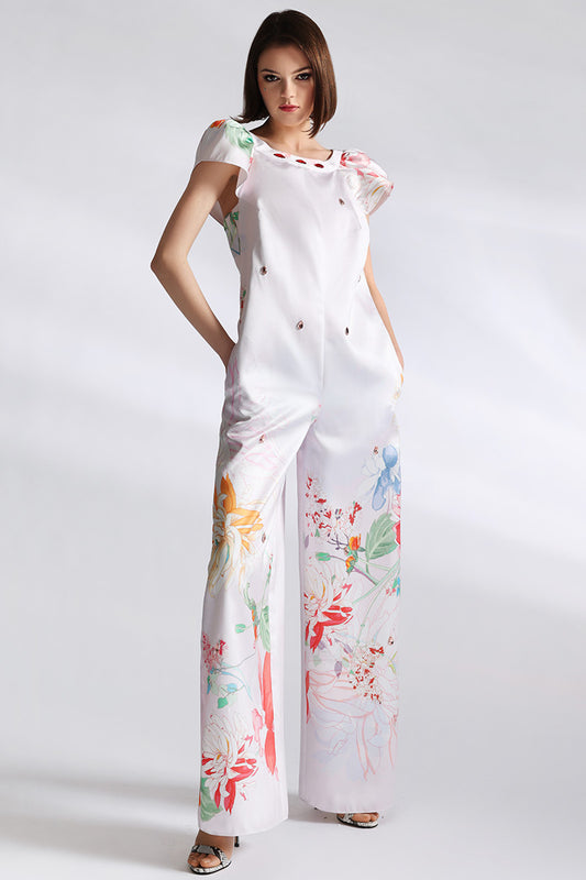 Salopeta eleganta din tafeta cu spate gol Bouquet