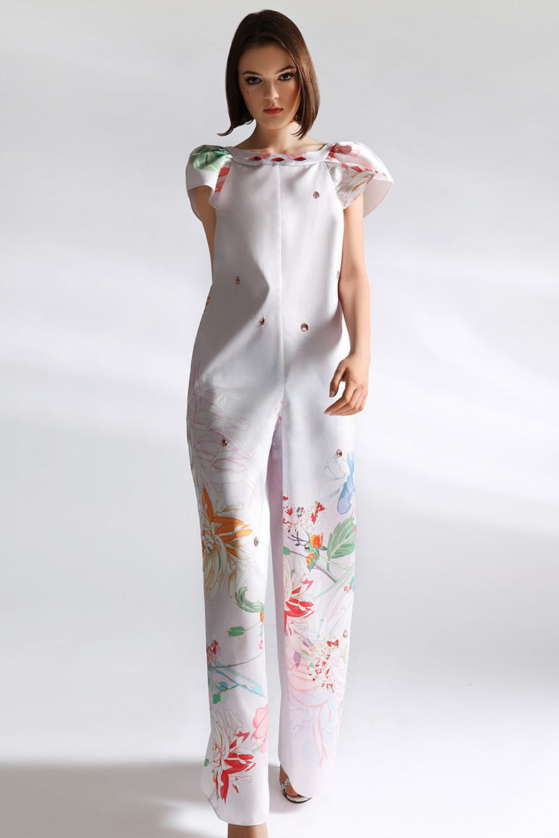 Salopeta eleganta din tafeta cu spate gol Bouquet