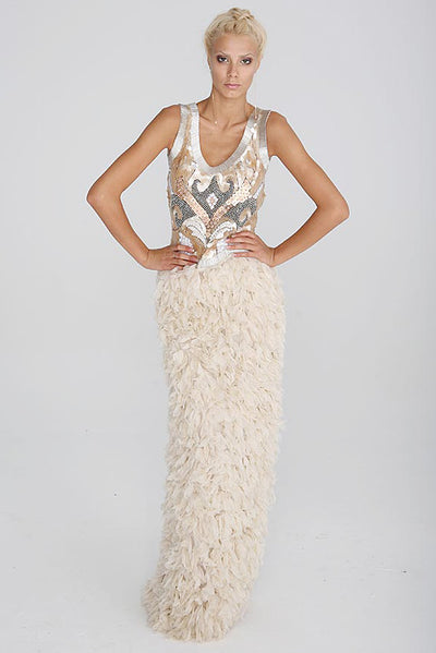 Rochie de mireasa lunga din broderie manuala stil sirena Casiana