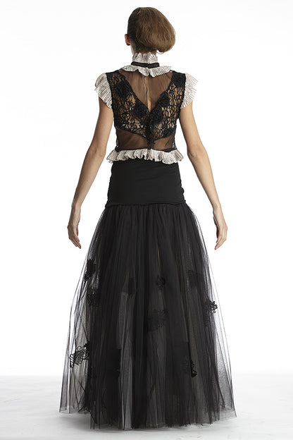 Bluza cu maneci scurte de ocazie  din dantela T2H17