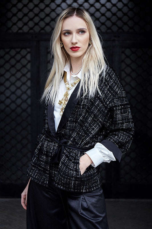 Jacheta tip Kimono din stofa Osaka